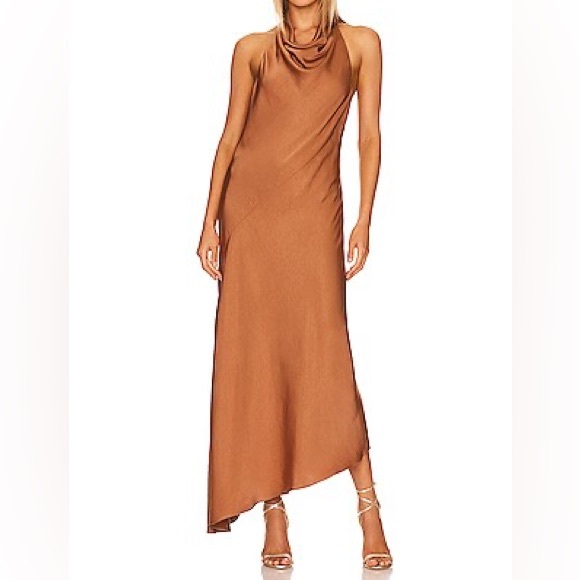 ALC Brown Claire Midi Halter Open Back Dress RawhideSize 6